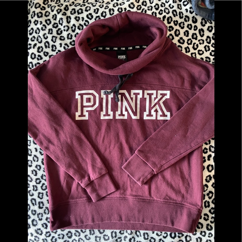 VS PINK Maroon bucket neck sweatshirt